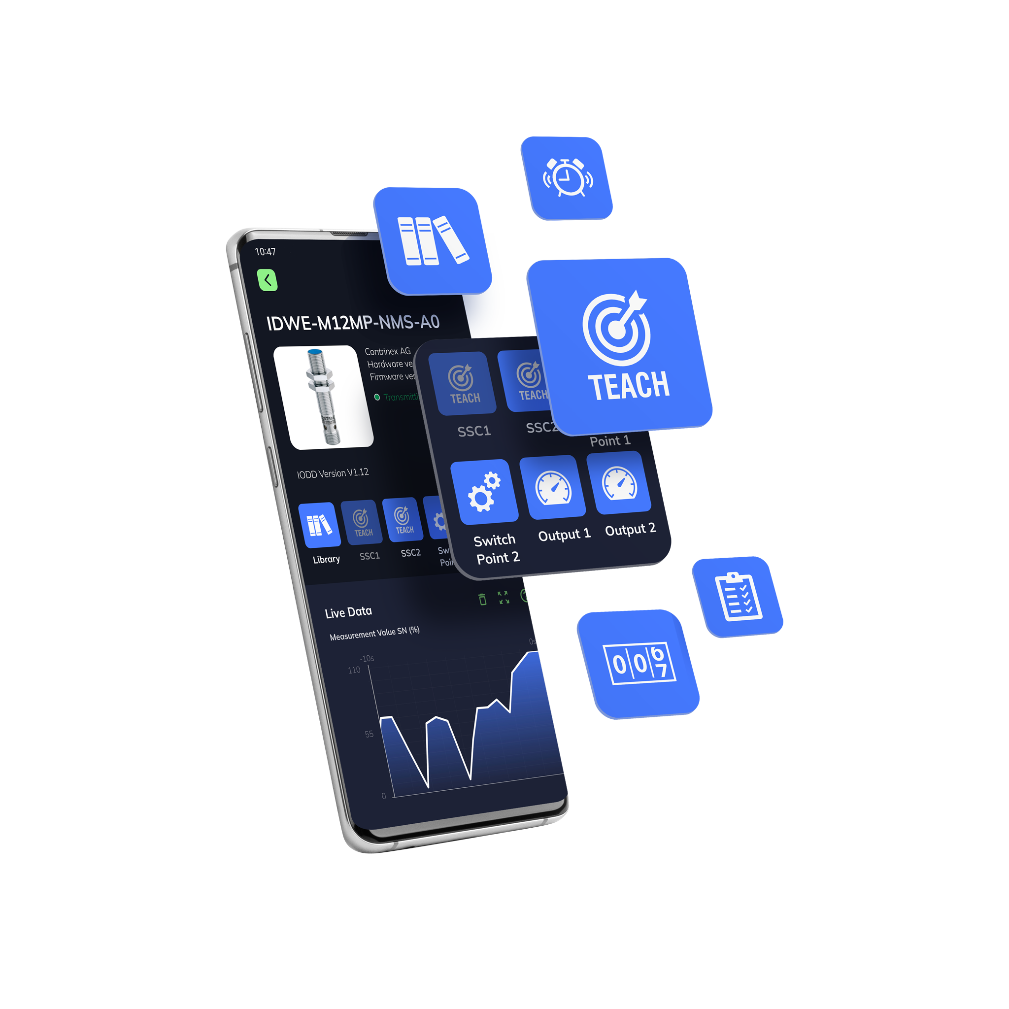 PocketCodr Smart Sensor and IO-Link Sensor Configuration Action Widgets